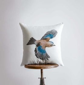 Watercolor Bluebird | Gifts | Brid Prints | Bird Decor | Accent Pillow Covers | Throw Pillow Covers | Pillow | Room Decor | Bedroom Decor (Dimensions: 12x12, Cover & Insert: Cover & Down Insert)